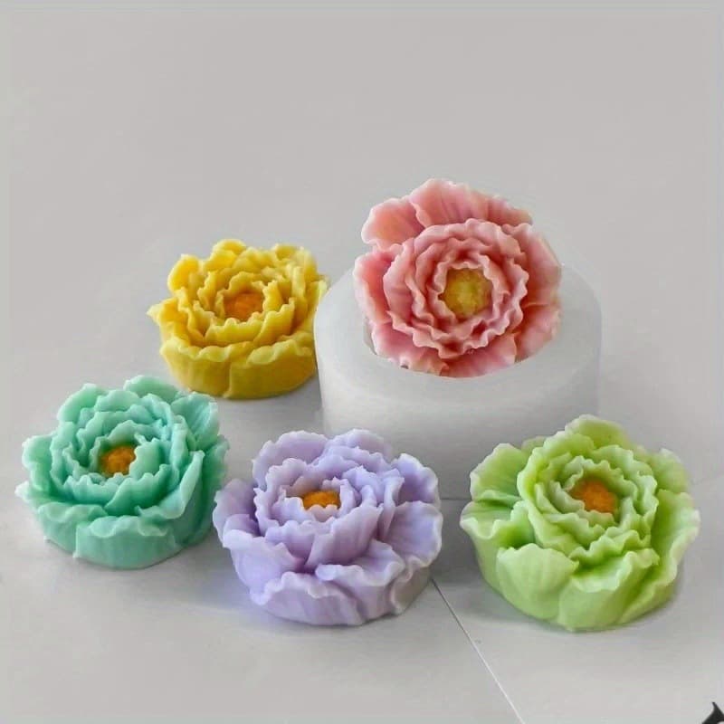 New 3D Floral Silicone Mold for DIY Handmade Candles, Plaster, Soap, Chocolate, Cake Baking