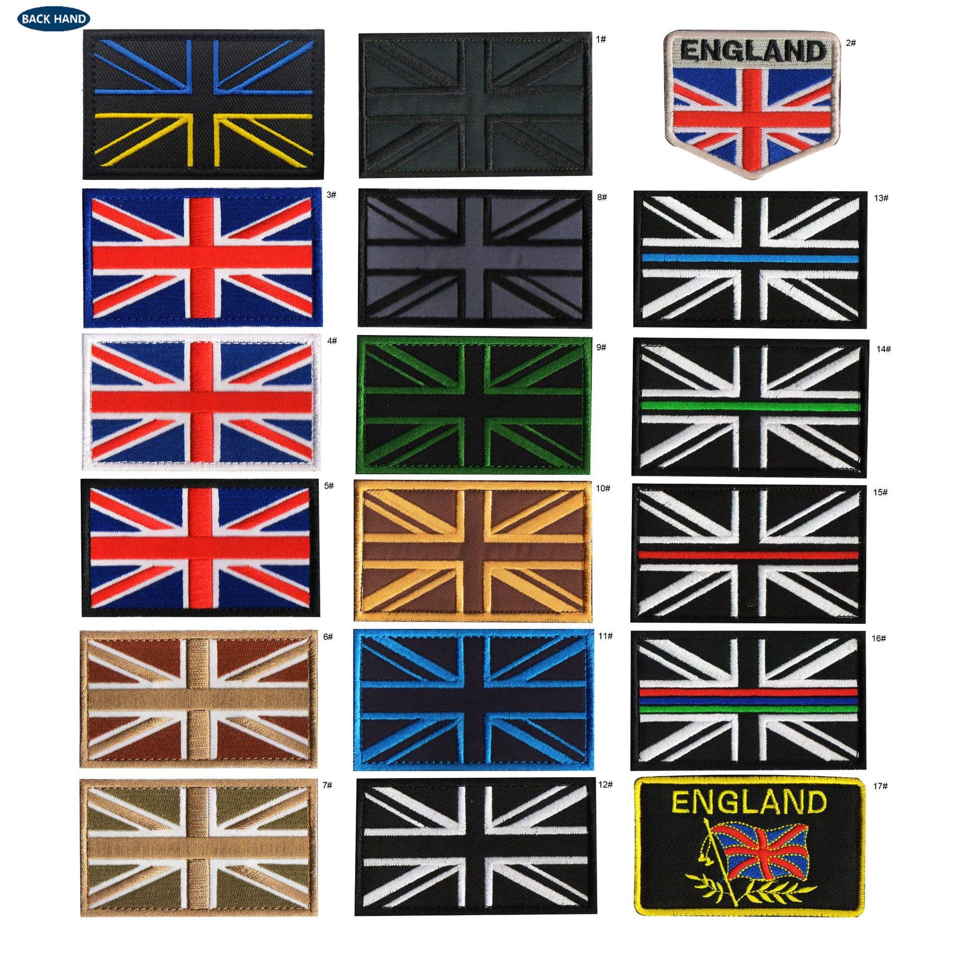 Haike Foreign Trade Supply UK Patch Fabric Armband Embroidered Hook and Loop Label Morale Durable Fabric Patch Flag