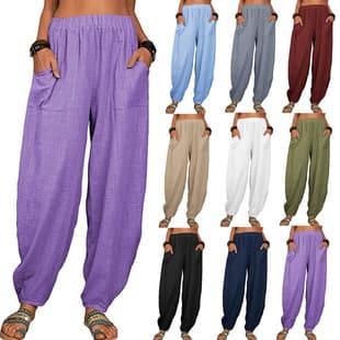 EU/US Export Women's Casual Pants Amazon Wish Loose Pure Cotton Casual Pants Home Harem Long Pants