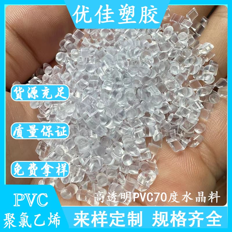 Highly transparent PVC crystal material Transparent PVC 70 degrees 80 degrees 90 degrees 100 degrees 110 degrees Environmentally friendly PVC transparent particles