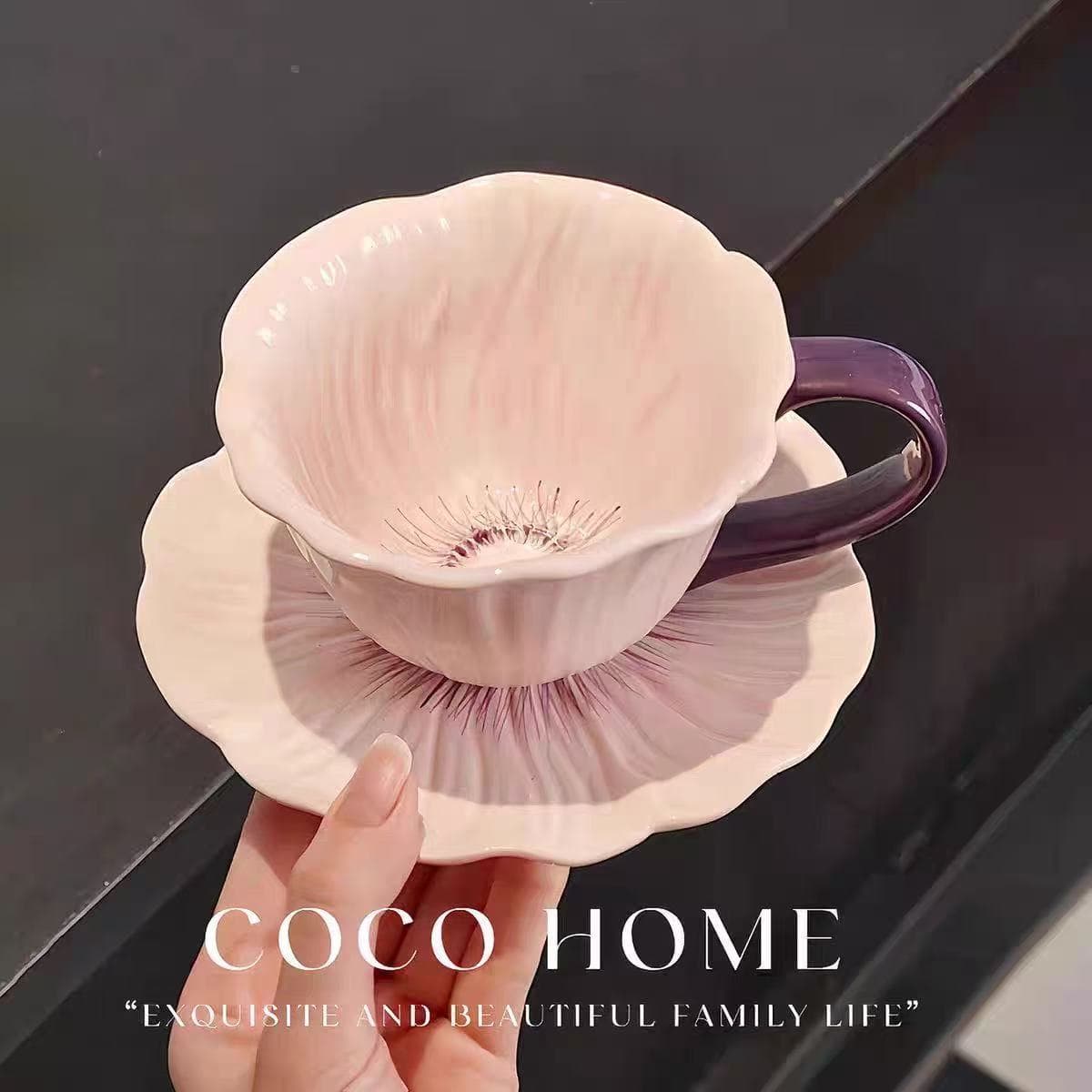 Especially good-looking coffee cup coffee cup design niche ladies high-looking iron cup French style beautiful set no