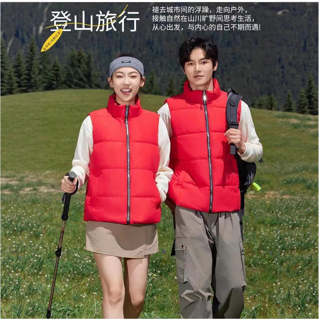 Winter Outdoor Work Cotton Vest for Catering, Outdoor Group Activities, Workwear Vest with Custom Logo Printing