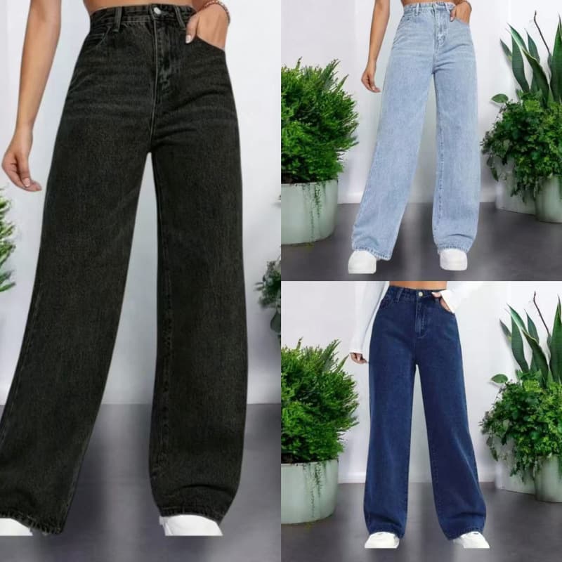 AliExpress cross-border European and American foreign trade Amazon popular jeans women's American high-waisted straight loose casual trousers