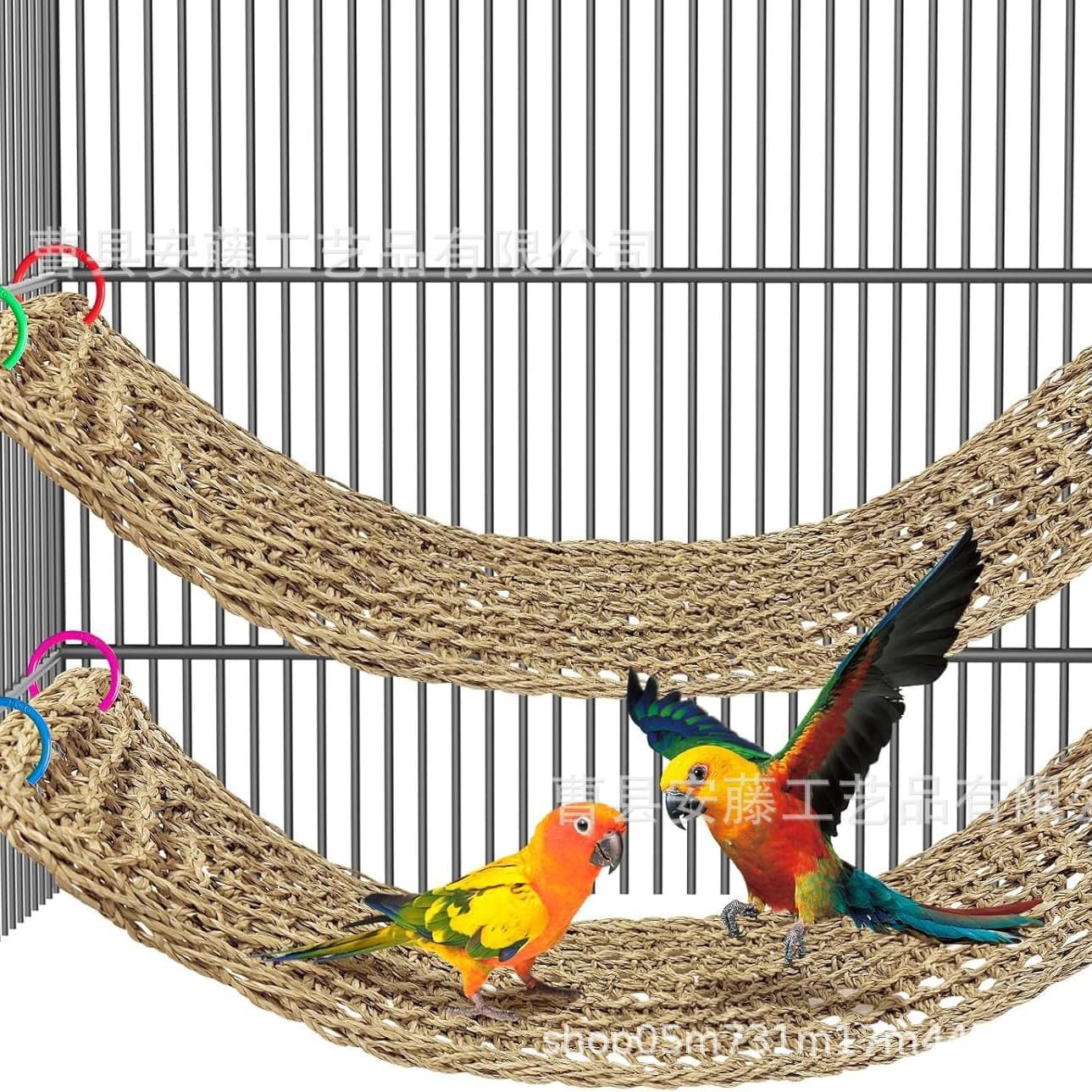 Parrot Toy Grass Net Parrot Ladder Climbing Frame Bird Climbing Ladder Chew Bird Toy Swing Ring