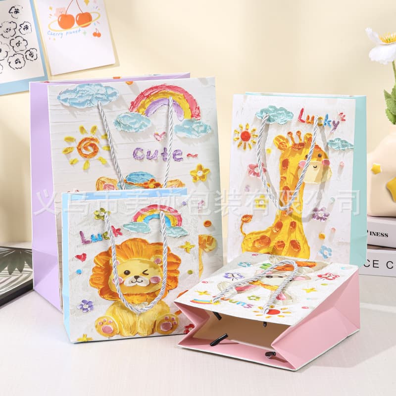 Children's Day Gift Bags for Little Boys and Girls, Handheld Paper Bags, Return Gift Packaging Bags, Cartoon