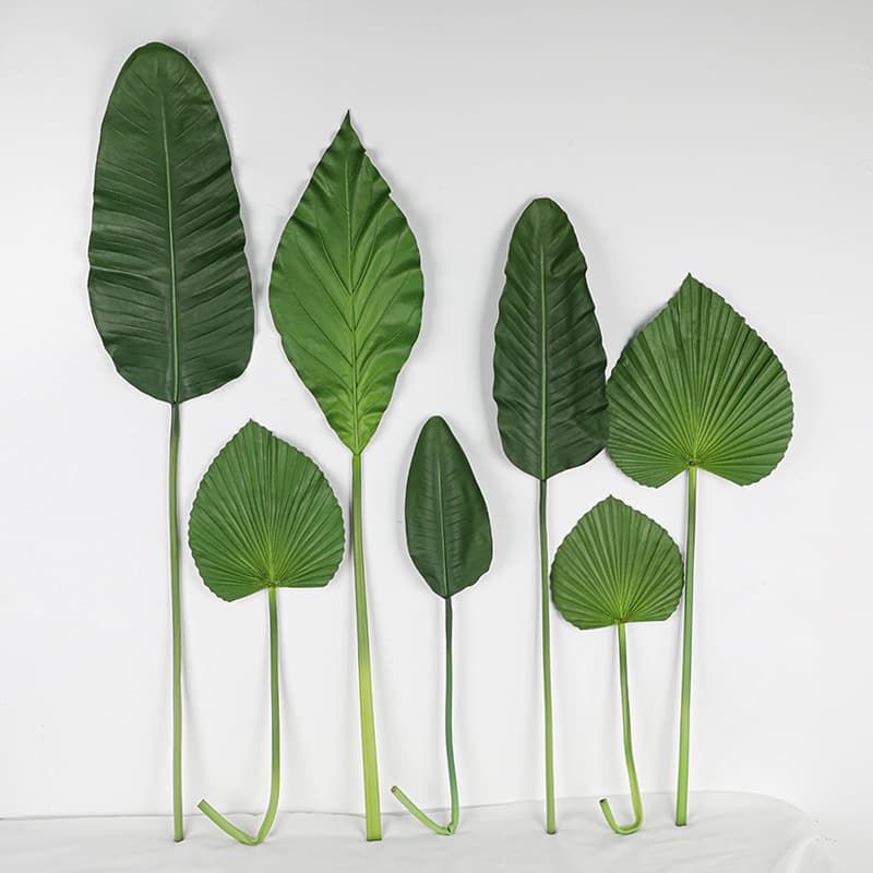 Simulation flower bird of paradise banana leaf palm leaf plant flower arrangement with sunflower leaf green home decoration cattail leaf wedding