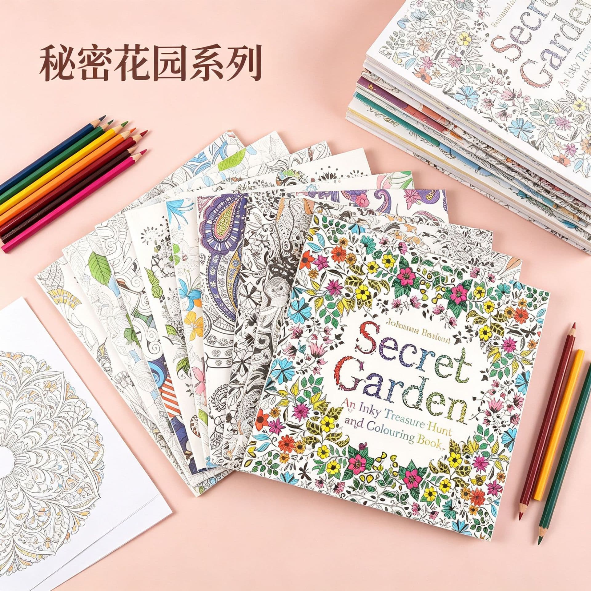 Cross-border Small Size Secret Garden Coloring Book Stress Relief Adult Hand-drawn Graffiti Mandala Painting Fill-in Book Wholesale