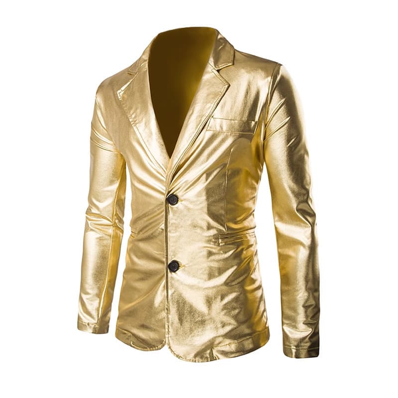 2025 New Export Hot Stamp Glossy Casual Suit Set European and American Slim Fit Men's Blazer Suit AliExpress