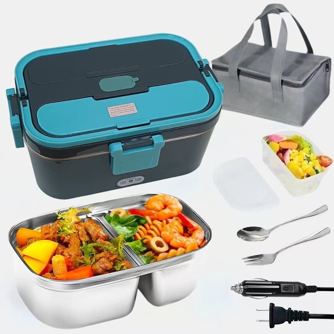 Dual-Use Car Home Electric Heated Lunch Box Plug-in Heating Multi-Functional No-Water Needed Insulation Lunch Box