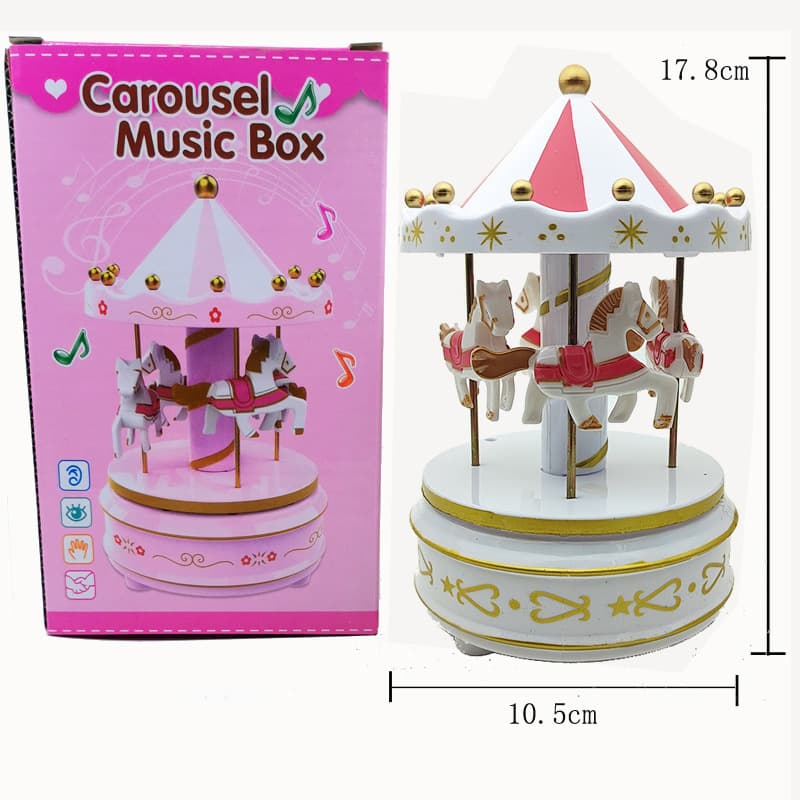 Carousel Cake Decoration Christmas Music Box Gift for Women Birthday Creative Baking Ornament
