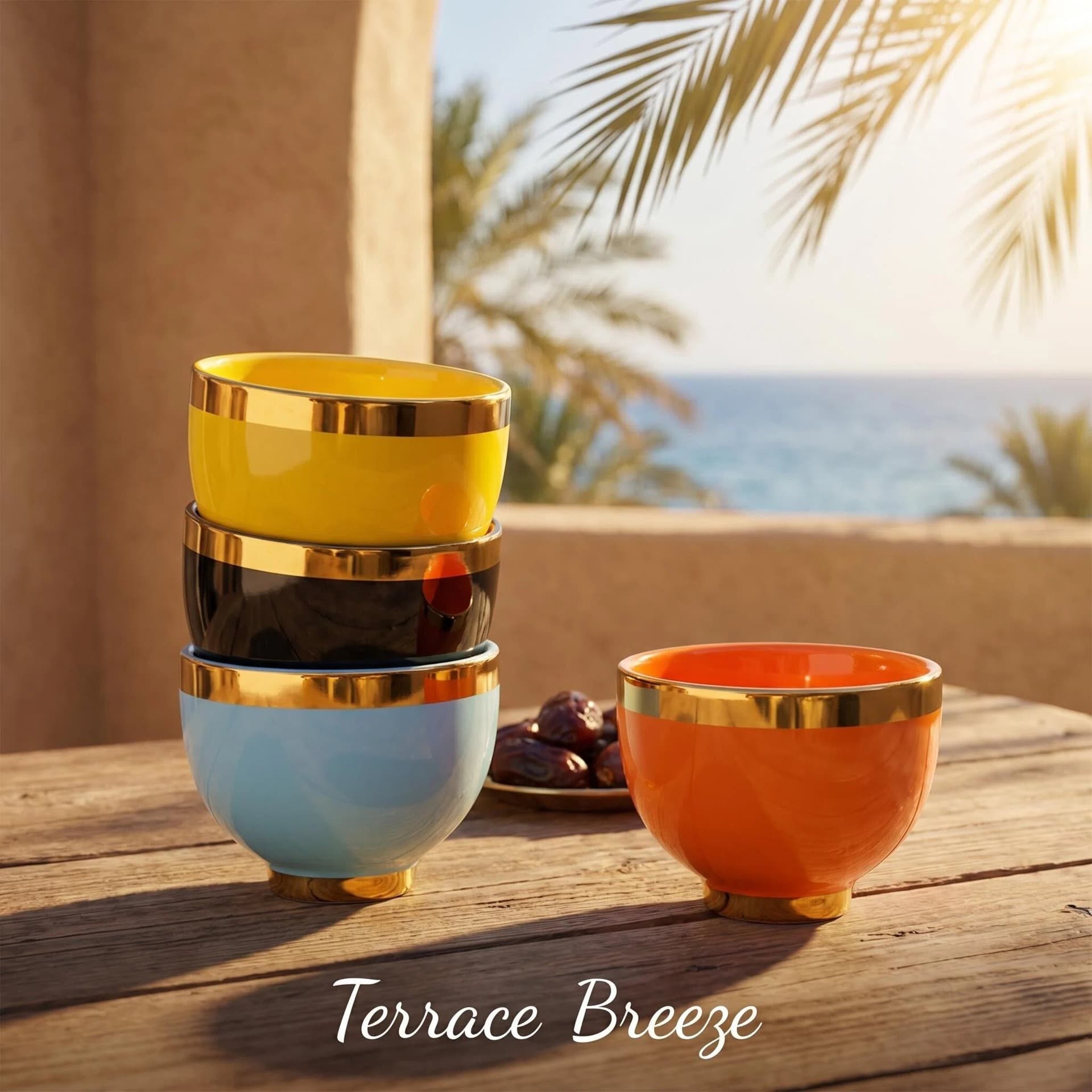 Classic Turkish Painted Coffee Cup Set for Home Living Room Afternoon Tea, Exquisite Gift Box Packaging