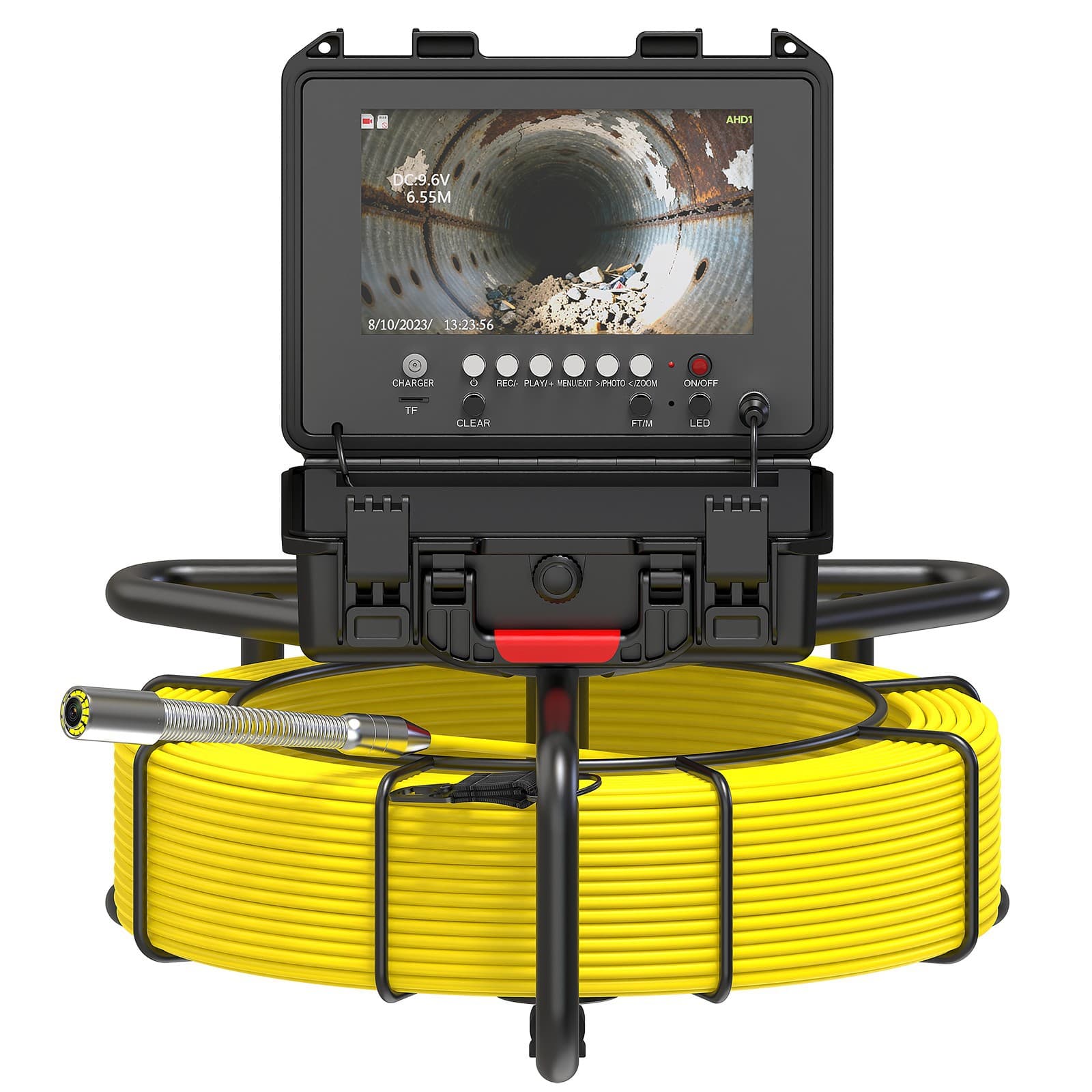 100m Line 9inch Industrial Pipe Endoscope Sewer Meter Counter Inner View Camera Pipeline 512Hz Self-Balancing