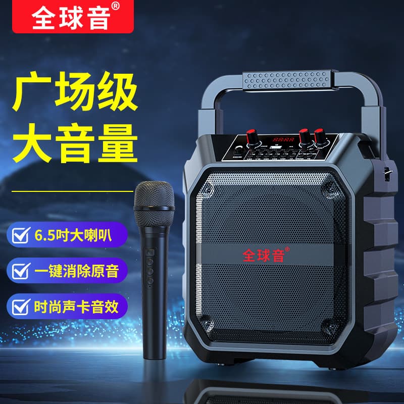 Global Sound Portable Bluetooth Speaker Home Wireless Karaoke Subwoofer Stereo Heavy Bass