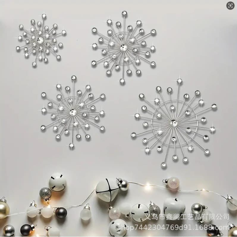 Cross-border Iron Art Wall Decoration Snowflake Starry Sky Living Room Background Wall Hanging Bedroom Bedside Decorative Wall Hanging
