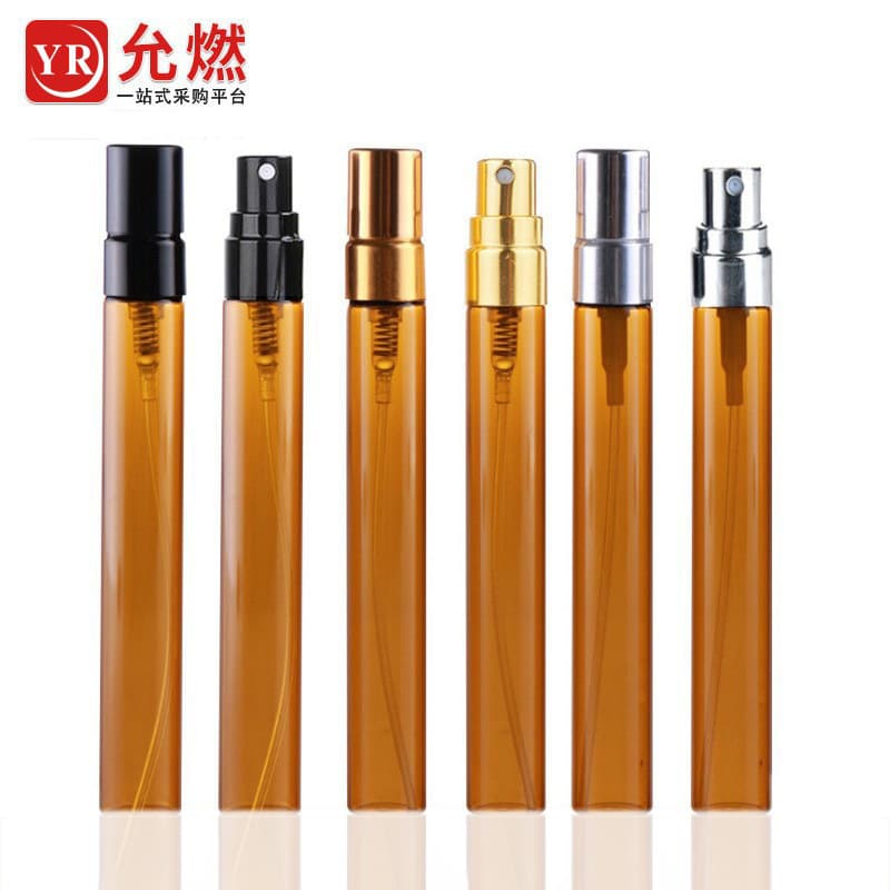 14mm brown glass tube spray half-cover aluminum perfume bottle light-proof brown travel portable pharmaceutical spray bottle empty bottle
