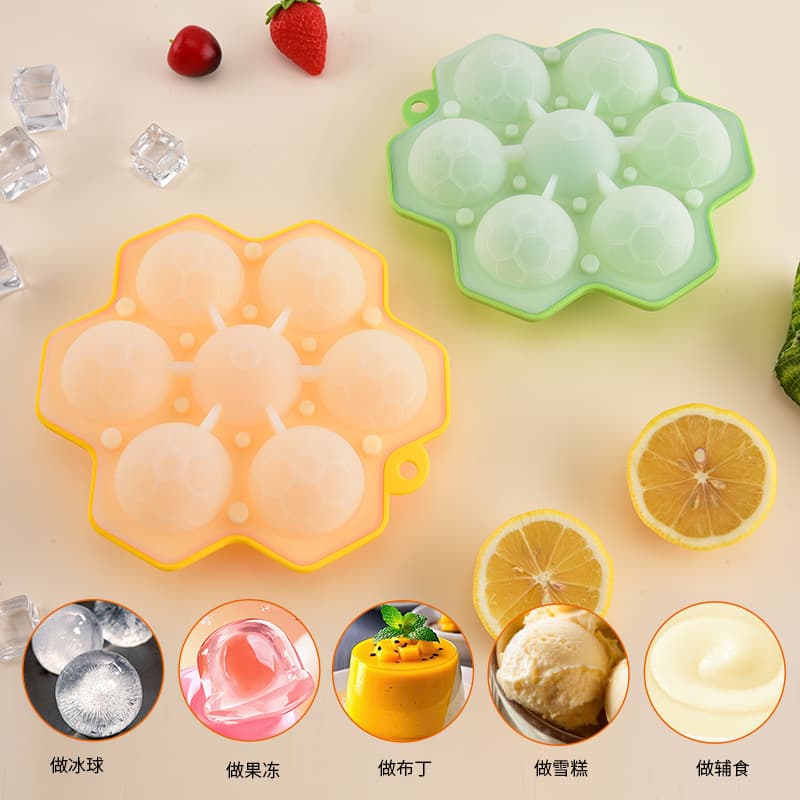 Factory Direct Round 7-Hole Silicone Ice Cube Mold Creative Ice Ball Whiskey Ice Ball Mold Freezer Ice Tray