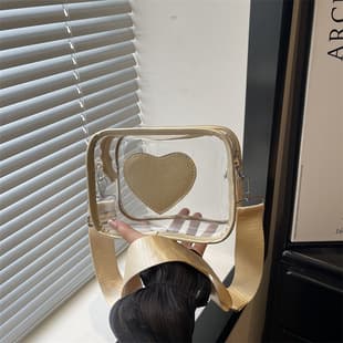 2026 New Transparent Bag Elegant Lightweight Casual Crossbody Bag Niche New Wide Shoulder Strap Simple Single Shoulder Bag Women's Bag