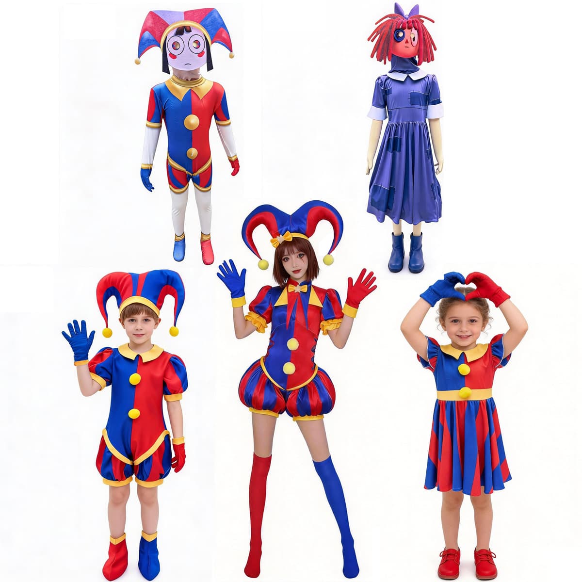 Magic Numbers Circus Cosplay Costume Pomni Clown Cosplay Outfit European and American Cross-Border In-Stock Items