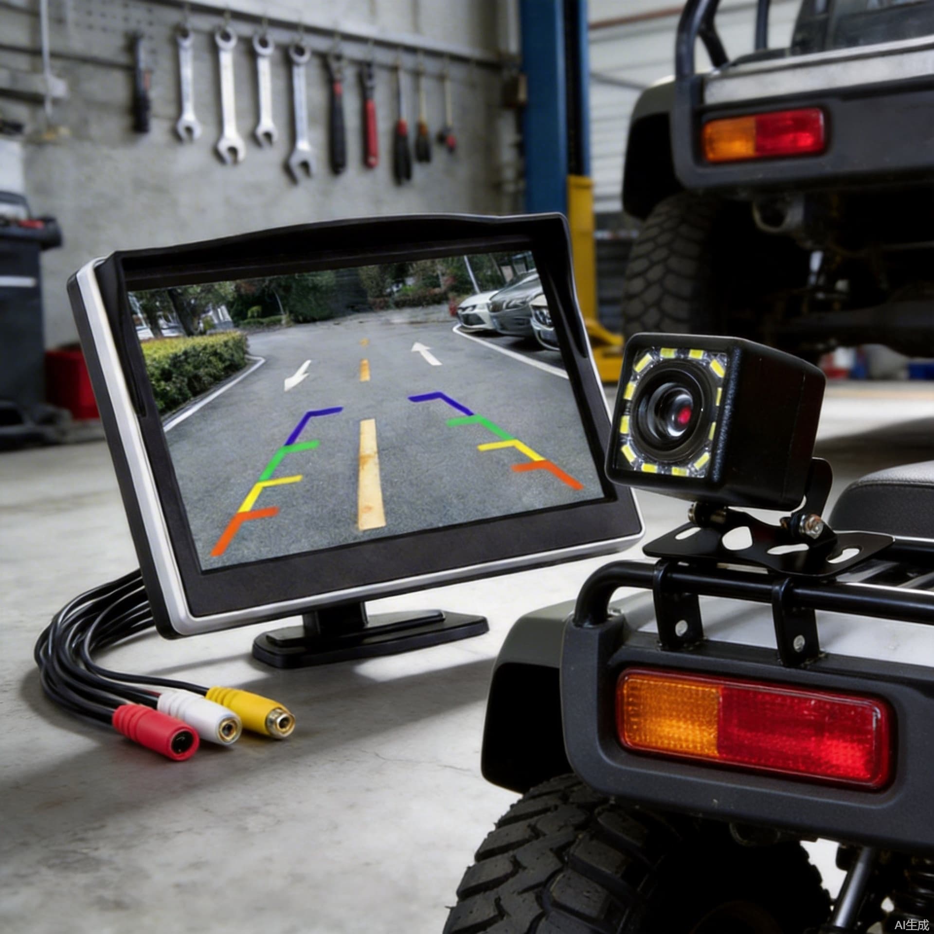 5-inch AHD LCD Monitor for Tricycles, Engineering Vehicles, 1080P Car Monitor