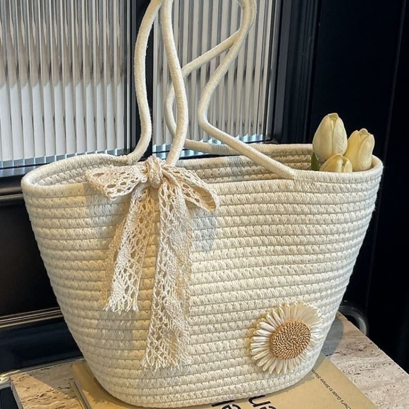 Handmade Large Capacity Versatile Woven Bag New 2024 Single Shoulder Beach Tote Woven Women's Bag