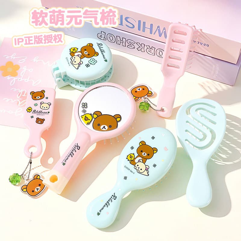 Rilakkuma Officially Licensed Cartoon Massage Comb Cute Portable Air Cushion Comb Daily Hair Comb I Portable Hairdressing Comb