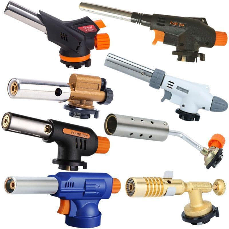 Spray gun spray fire roasting gun burning pig hair handheld spray gun head household cassette gas tank igniter all-copper blowtorch