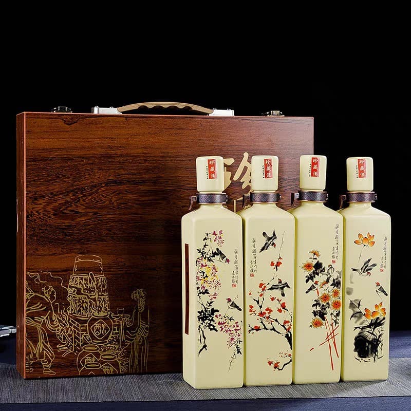 Creative Wine Bottle One Jin Spring Summer Autumn Winter Jingdezhen Porcelain Lid Sealed Wine Bottle Household Wine Jar