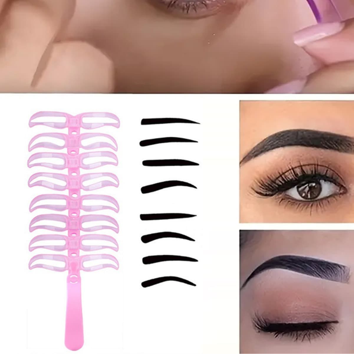 Eyebrow Stencil Tool 4th Gen, 1st and 2nd Gen Eyebrow Cards for Women, Lazy Handheld Eyebrow Shaping Aid, Factory Wholesale