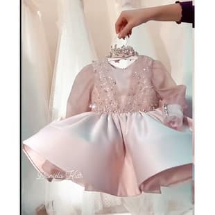 First Birthday Princess Dress Children's Formal Dress Niche Light Luxury Flower Girl Wedding Little Girl Piano Performance Outfit Korean Style