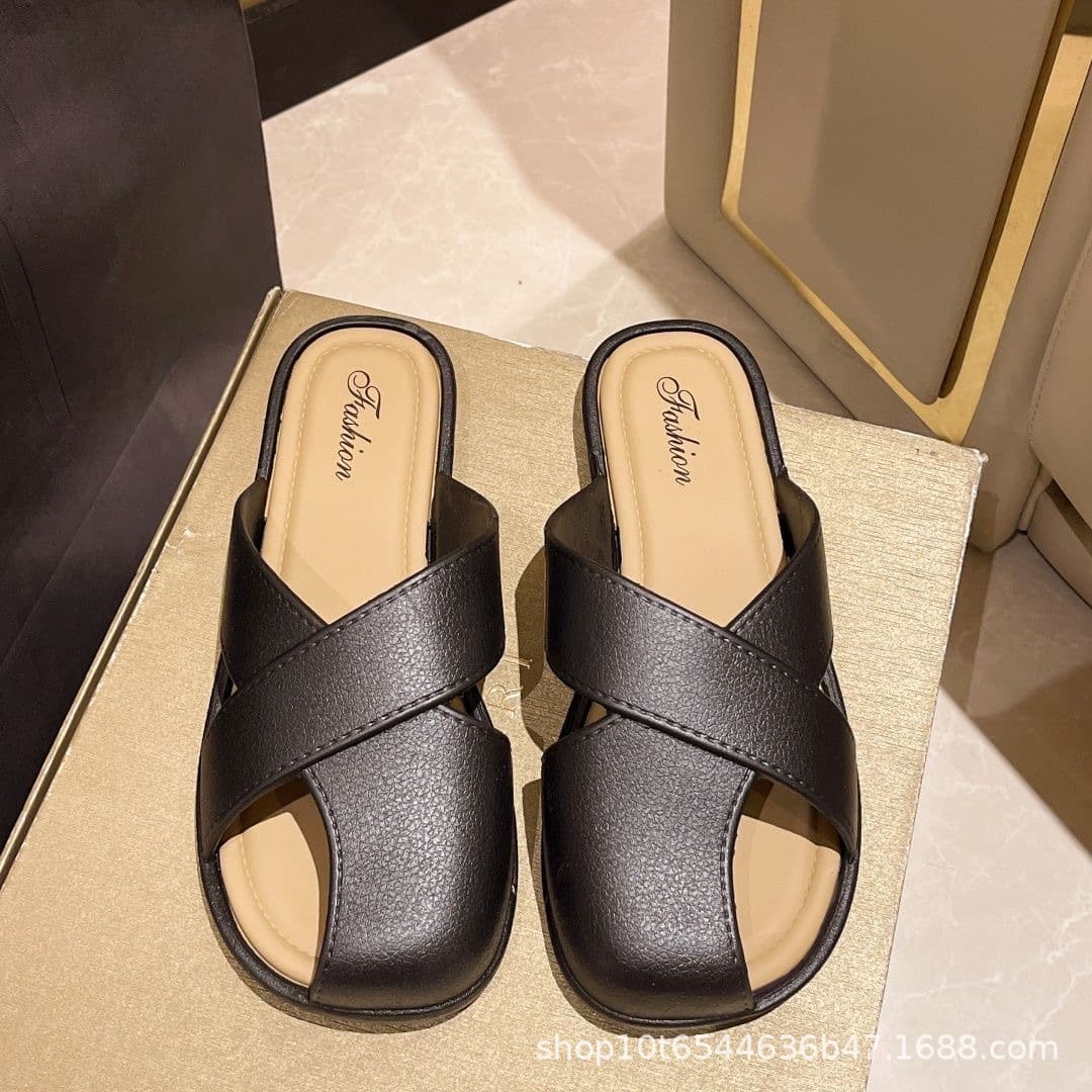 2024 Baotou slippers for women Internet celebrity ins summer lazy fashionable comfortable sweet fairy one-word sandals for women summer