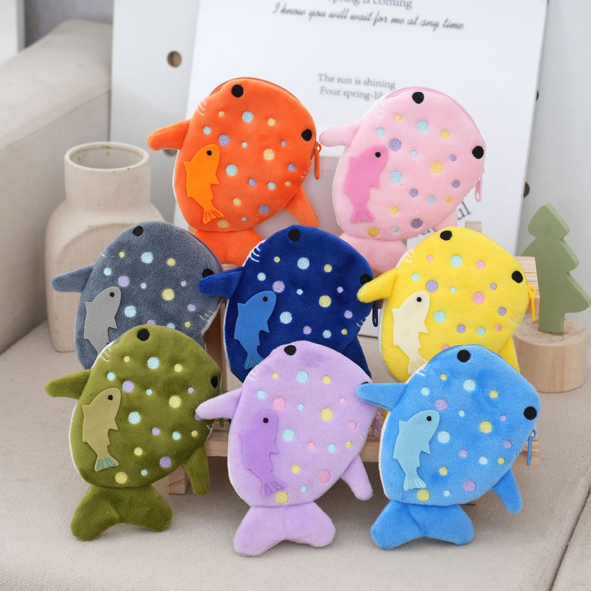 Wholesale Cartoon Children's Shark Coin Purse Zipper Bag Cable Bag Kids Pendant Decoration Small Gift