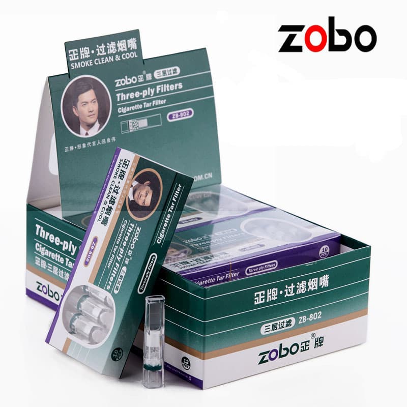 Zobo genuine cigarette holder filter disposable sponge triple male and female disposable thick and thin cigarette cigarette set 120 pieces