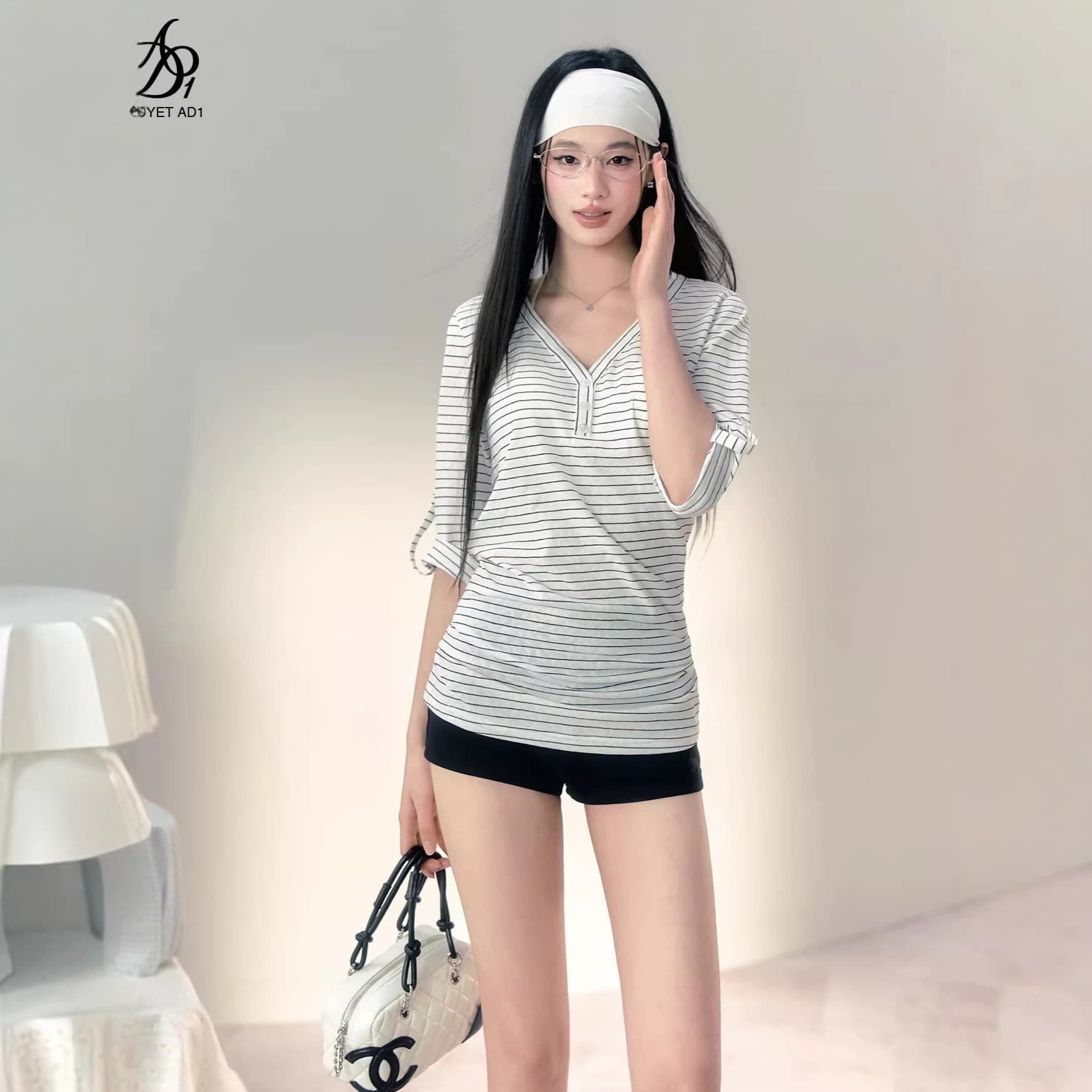 ANDYET AD1 "Easy All" Light Sport Series | X-Shape Slimming Casual Snowflake Linen Cotton 7/8 Sleeve