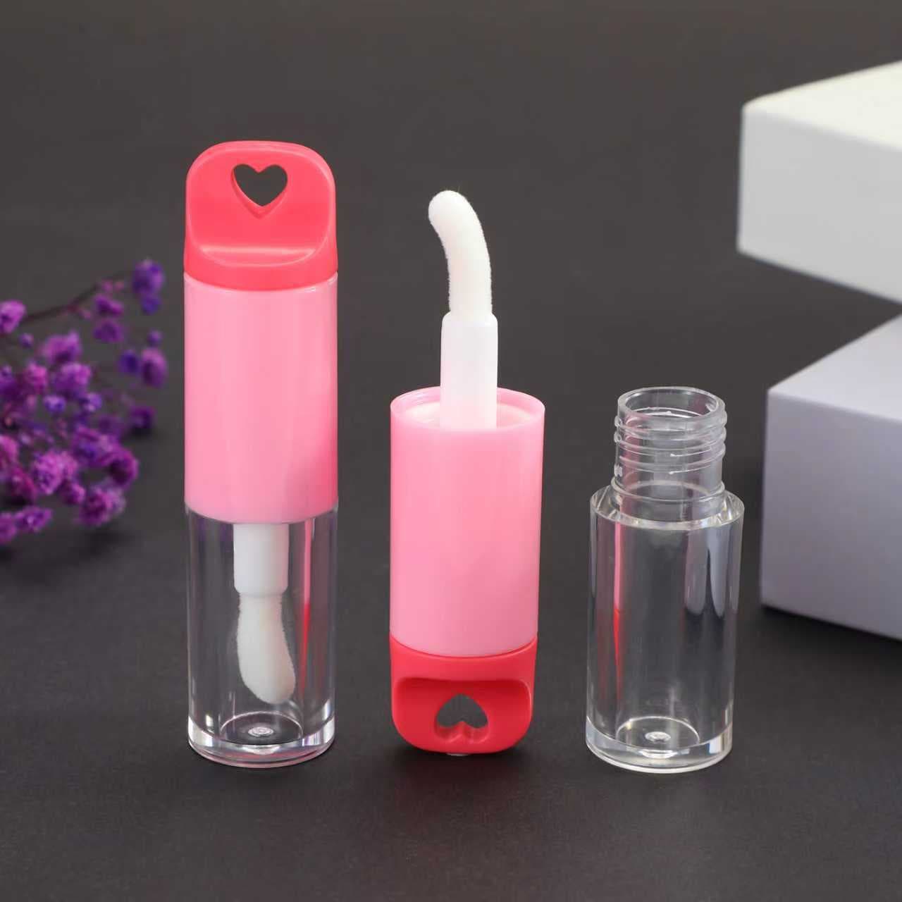 In Stock Cute Injection Molded Color Large Brush Head Lip Gloss Tube Empty Tube Multicolor Lip Glaze Tube 5ml Cosmetic Packaging Material Wholesale