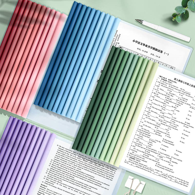 Huajie Manufacturer Wholesale, High Aesthetic Gradient Color Lever Arch File for Student Papers, Thickened A4 Folder