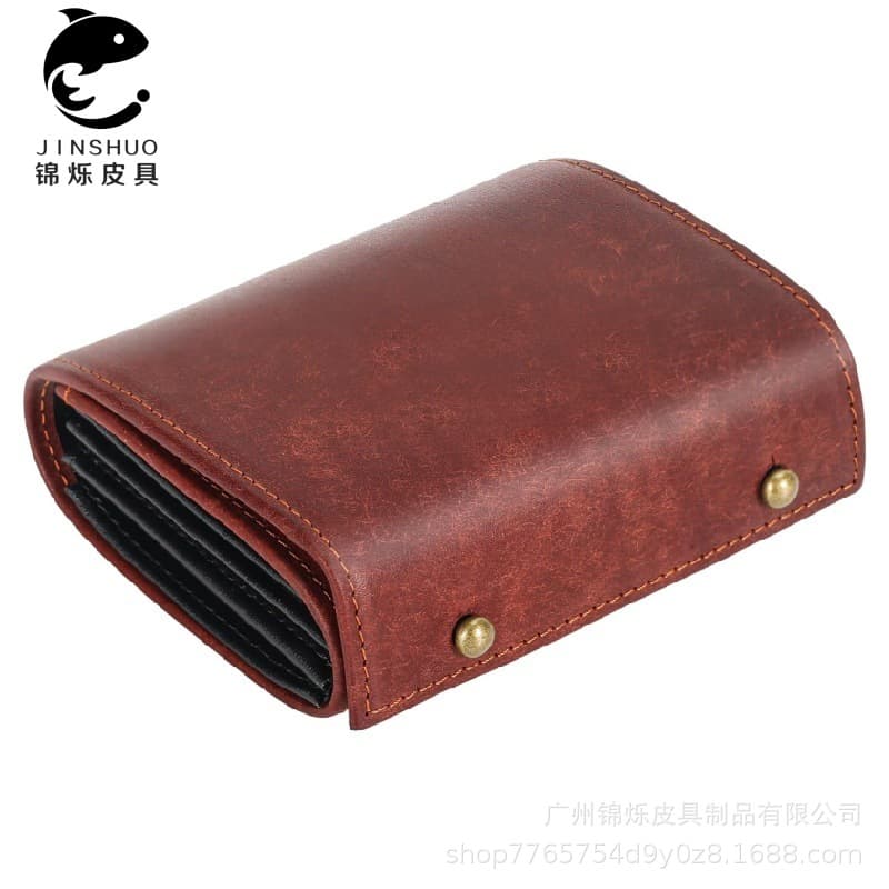 Japan's best-selling cross-border men's genuine leather wallet, fashionable, portable, large-capacity, multi-functional mini short wallet