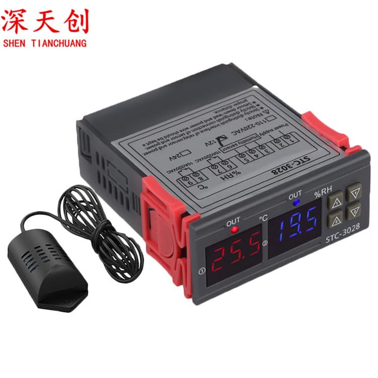 STC-3028 Intelligent Digital Display Temperature and Humidity Controller Breeding Incubation Thermohygrometer Humidity Meter Thermostat