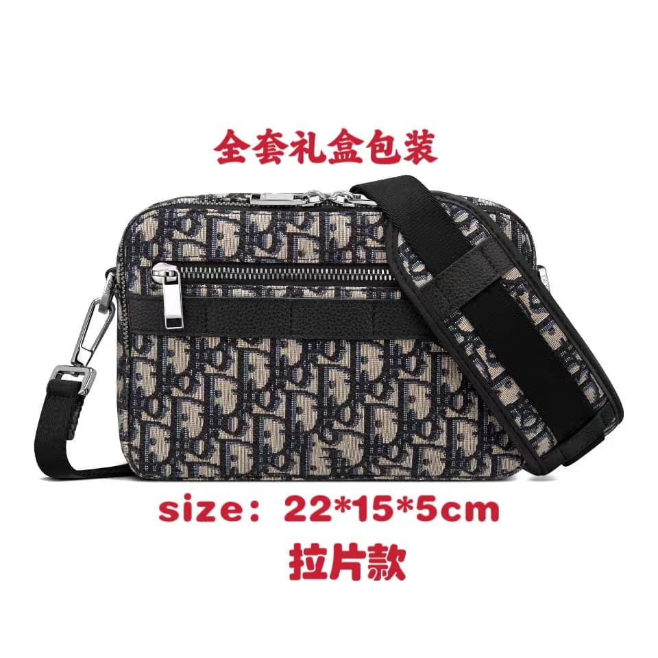 New Men's Messenger Bag with Double Zipper, Camera Bag, Vintage Canvas Jacquard Embroidery, Shoulder Bag, Crossbody Bag, Messenger Bag