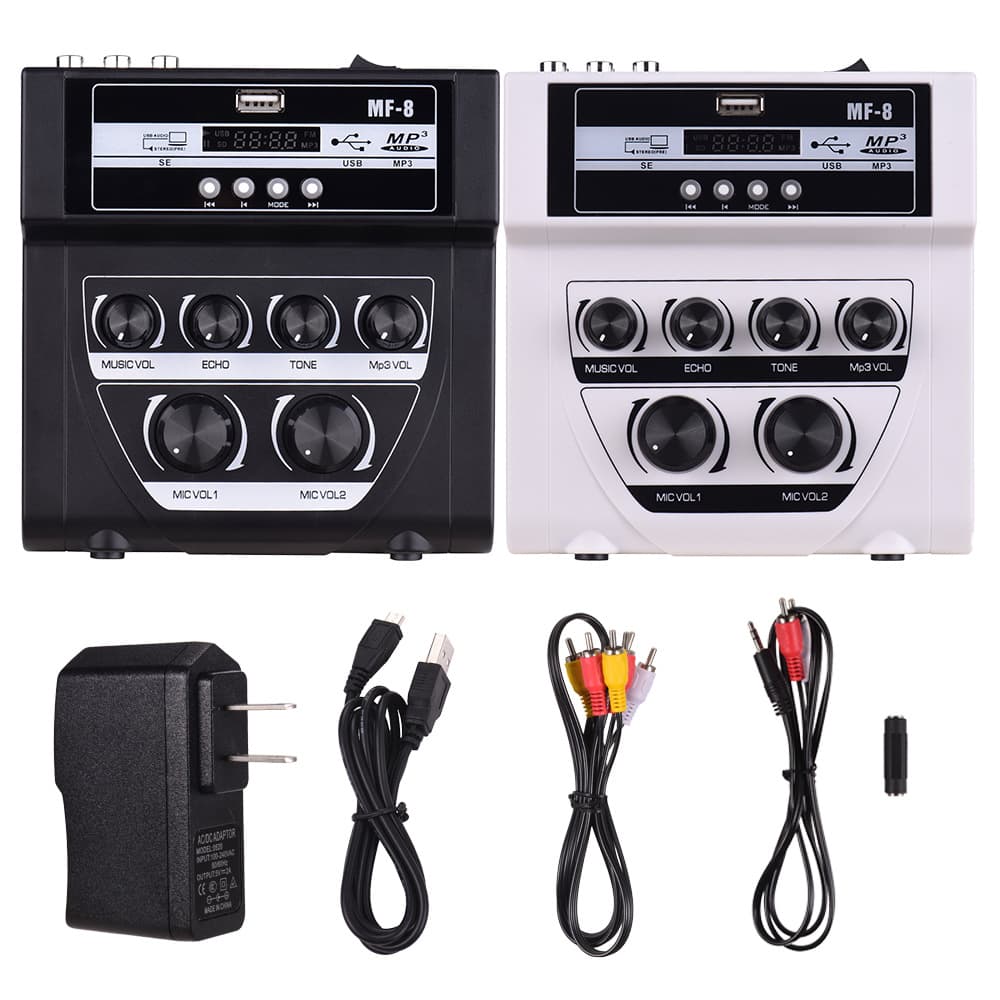Mixer Home Instrument Karaoke Preamp Microphone Amplifier with Bluetooth Recording Effect Reverb Small Soundboard