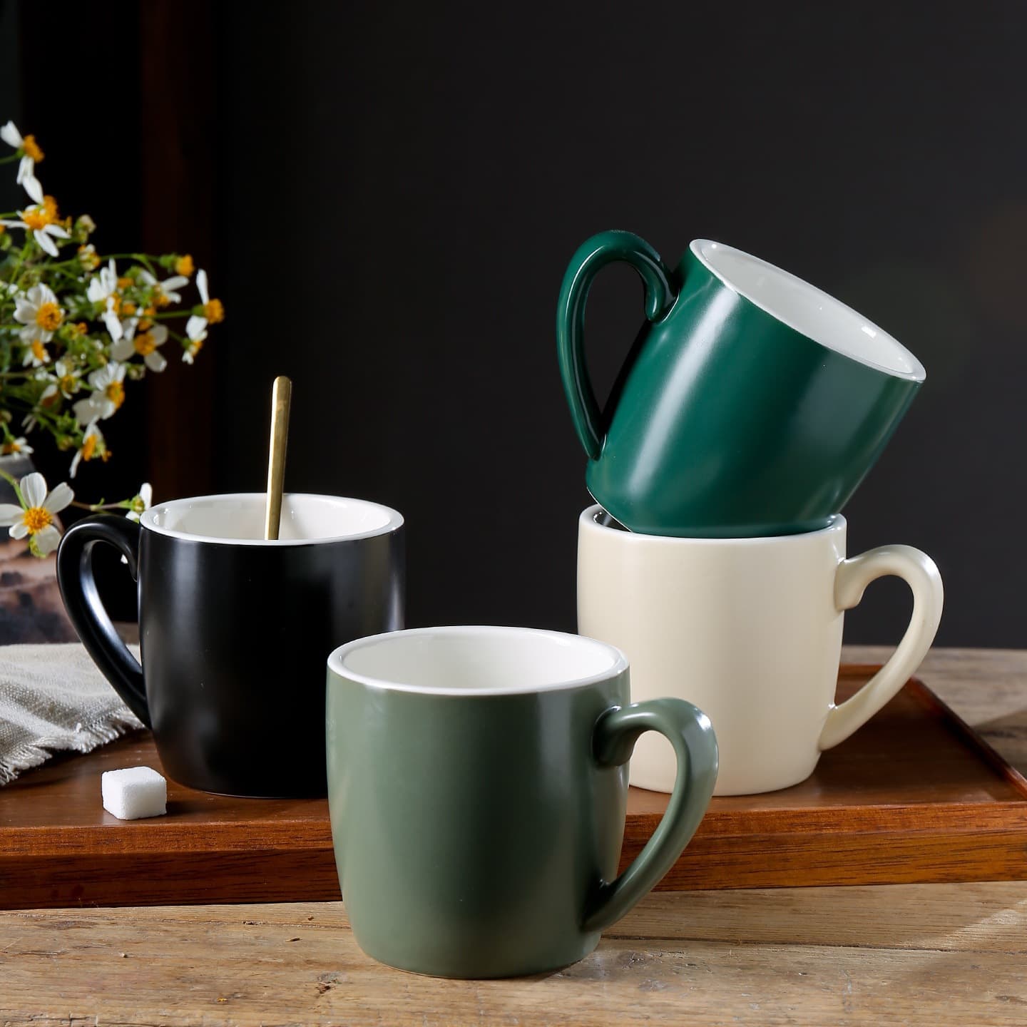 Nordic matte ceramic mug coffee cup simple office water cup couple cup home breakfast cup latte cup