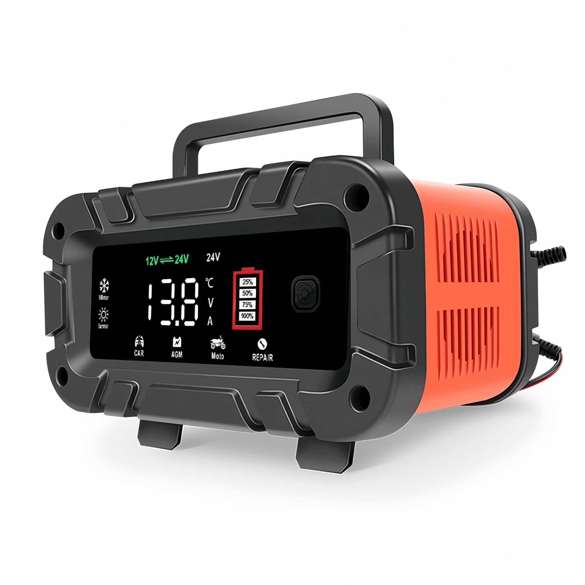 Smart 7-Stage Motorcycle Car Battery Charger 12V24V Automatic Voltage Regulation Gルービー Brand Universal Battery Charger