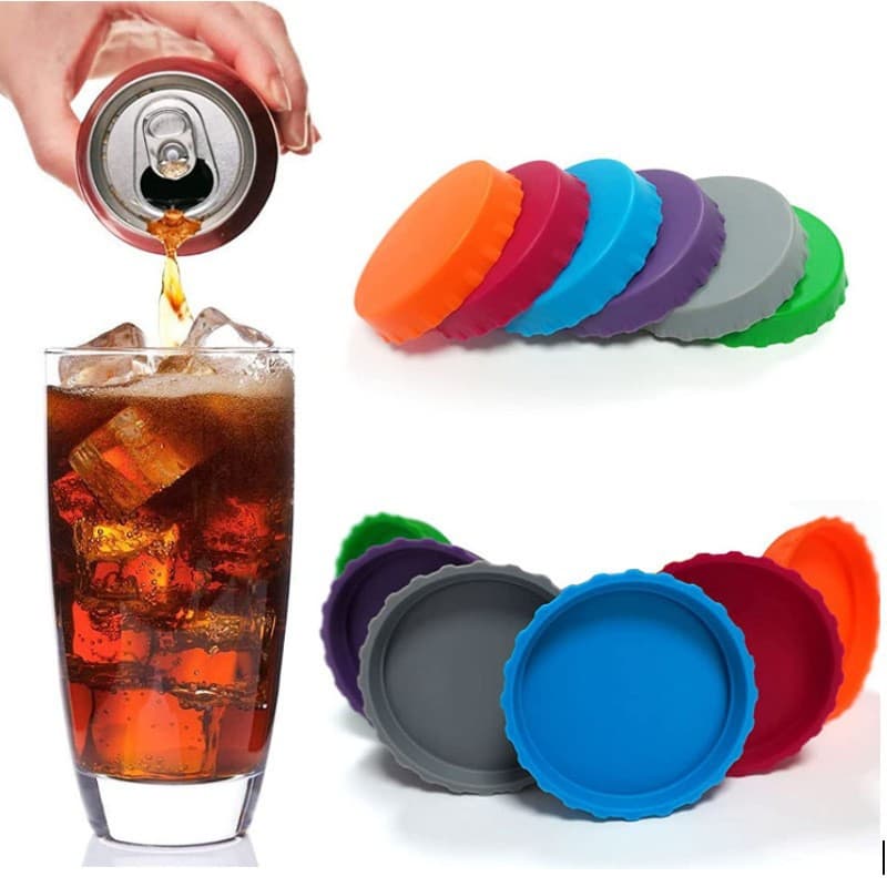 Amazon Hot Selling New Silicone Cola Cap Leak-Proof Soft Sealing Can Lid Red Wine Bottle Cap Iron Can Soda