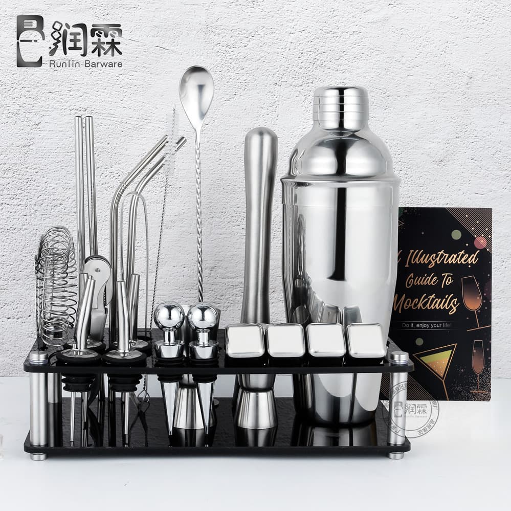 Cross-border cocktail mixing tools Boston shaker bar home shaker stainless steel cocktail mixer set