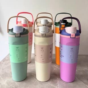 Cross-border Owala ice tumbler stainless steel coffee thermos outdoor portable handle large capacity 30oz car cup