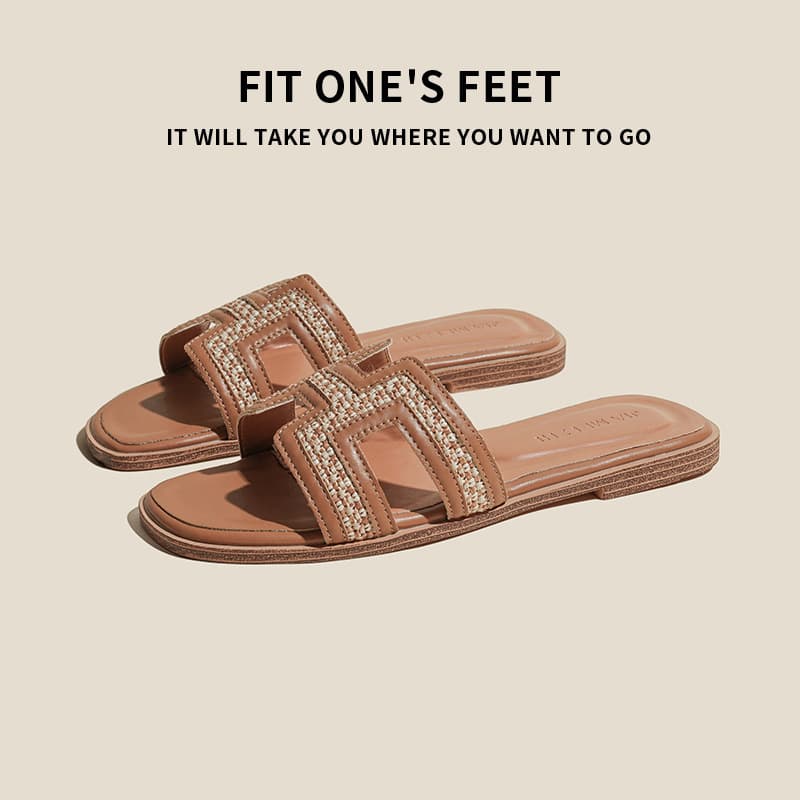 Sandals Women's Beach Shoes Fairy Style 2025 Korean Style Flip-Flops New Summer Versatile Slippers Women's Summer Outer Wear Flats