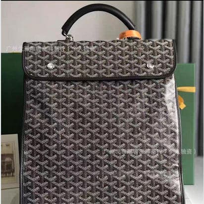 Goyard-style Large Capacity Backpack Handbag Bookbag Unisex Travel Backpack Commuter European American Vintage Style