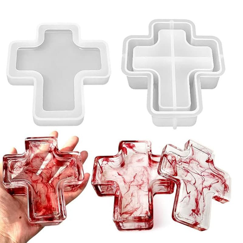 Barbara Amazon Cross Storage Box Silicone Mold DIY Epoxy Resin Christmas Ornament Storage Box