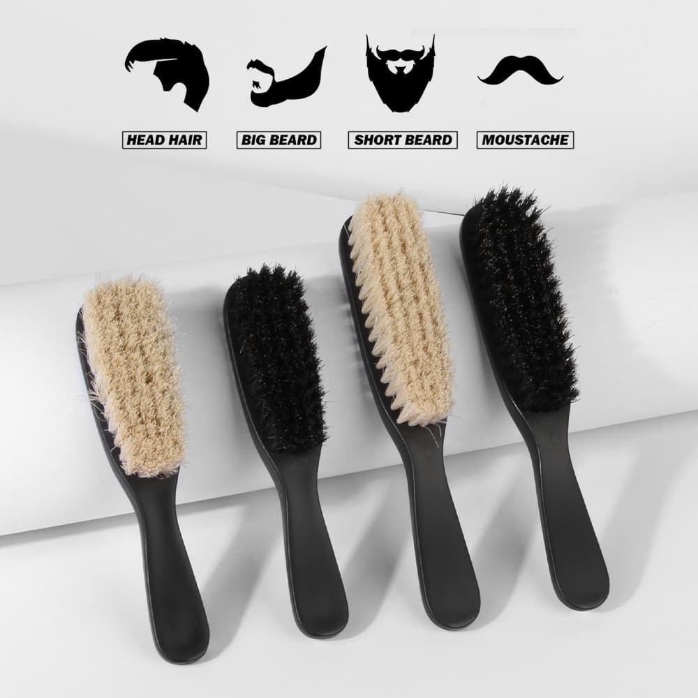 Cross-border barber beard brush bristle care hair smoothing barber cleaning debris sweep men's pompadour styling beard brush