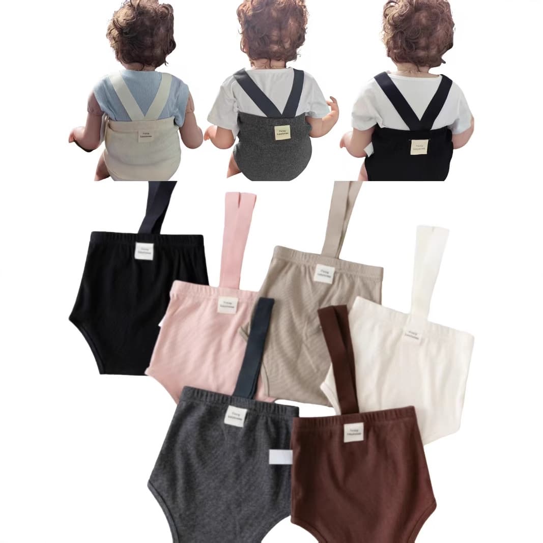 New Summer Baby Weightlifting Pants, Infant Suspender Diaper Cover Shorts, Soft Comfortable Cotton, Cute Versatile Solid Color Shorts