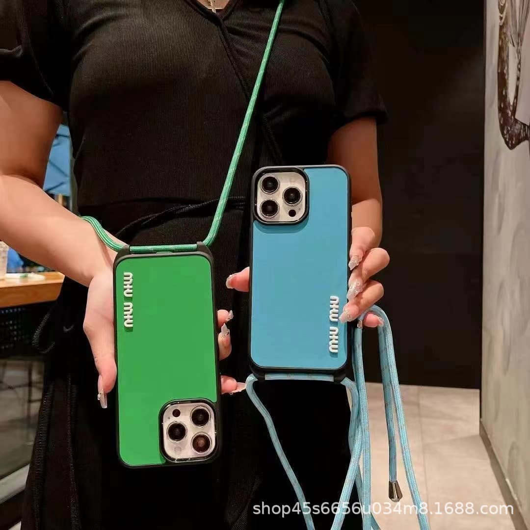 Premium Brand iPhone 17 Pro Max Case with Crossbody Lanyard, Leather Cover, Full Protection Soft Case, Shockproof, Compatible with 16 15 14 13 12